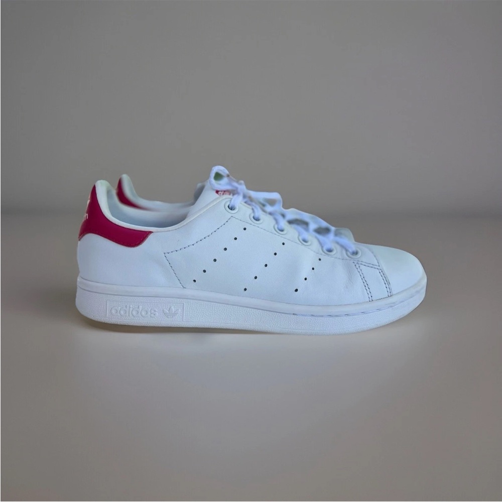 Adidas Stan Smith Sneakers Big Girl Size 6 White Pink